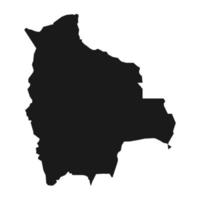 carte noire de la bolivie sur fond blanc vecteur