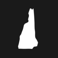 Carte du New Hampshire sur fond noir vecteur