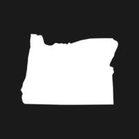 Carte de l'Oregon sur fond noir vecteur
