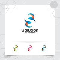 vecteur de conception de lettre de logo numérique avec pixel coloré moderne pour la technologie, les logiciels, les studios, les applications et les entreprises.