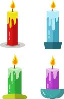 illustration de conception de vecteur de bougies de l'avent mignon