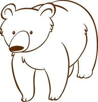 ours dans un style simple doodle sur fond blanc vecteur