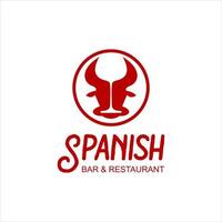 insigne de nourriture de tapas de bar espagnol vecteur