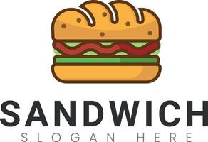 symbole de conception de logo de sandwich vecteur