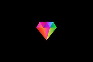 vecteur de conception de logo de pierre gemme diamant minimaliste moderne coloré