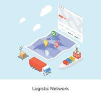 concepts de réseau logistique vecteur