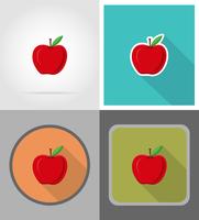 pommes fruits plats icônes vector illustration
