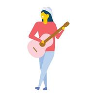 concepts de guitariste féminin vecteur