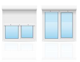 fenêtre en plastique avec volets roulants illustration vectorielle vecteur