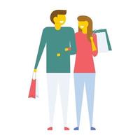 mari et femme shopping vecteur
