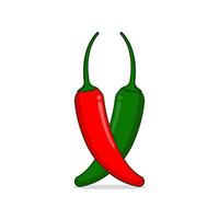 illustration de piment rouge et vert vecteur