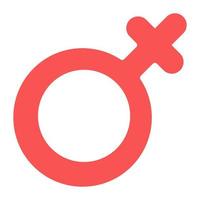 sexe, icône de symbole féminin au design plat vecteur