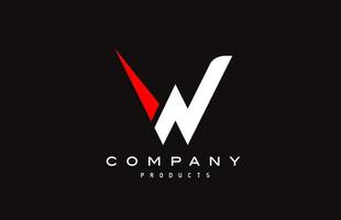 w icône du logo lettre alphabet rouge avec couleur noire. conception créative pour les entreprises et les entreprises vecteur