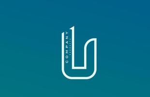 icône du logo bleu blanc u alphabet lettre avec ligne. conception pour les affaires et l'entreprise vecteur
