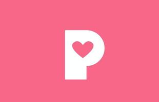 p rose amour coeur alphabet lettre icône du logo. conception créative pour une entreprise ou une entreprise de site de rencontre vecteur