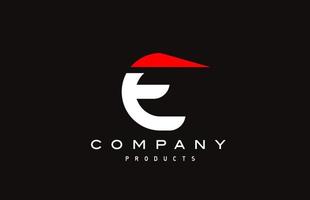 e icône du logo lettre alphabet rouge avec couleur noire. conception créative pour les entreprises et les entreprises vecteur