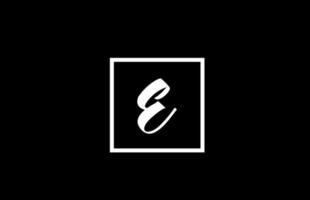 icône du logo noir et blanc alphabet lettre. conception carrée simple pour les entreprises et les entreprises vecteur