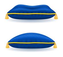 oreiller de velours bleu avec illustration vectorielle de corde et glands or vecteur