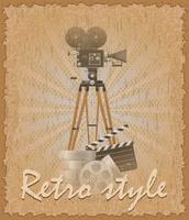 affiche de style rétro ancienne illustration vectorielle de caméra vidéo vecteur