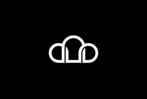 contour simple de la ligne de nuage pour le vecteur de conception de logo de technologie de stockage
