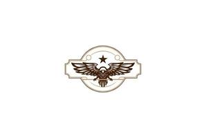 vintage retro eagle hawk falcon oiseau insigne emblème logo design vecteur