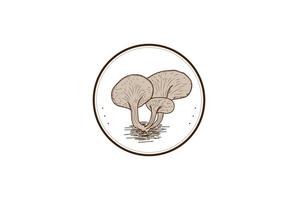 vecteur de conception de logo de nourriture saine champignon rétro vintage