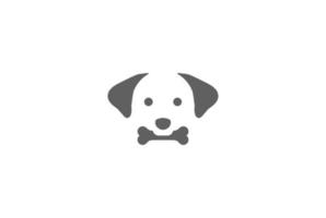 visage d'os de mors de chien mignon minimaliste simple pour vecteur de conception de logo de clinique pour animaux de compagnie