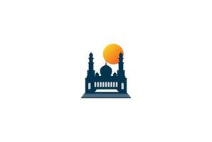 vecteur de conception de logo de mosquée islamique minimaliste simple