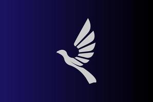 simple géométrique oiseau volant aigle faucon phénix vecteur de conception de logo