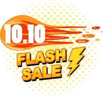 10.10 bannière de feu de promotion de vente flash vecteur