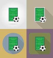 football soccer stadiun domaine icônes plats vector illustration