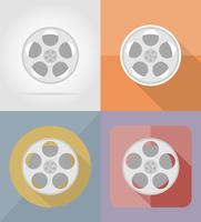 film film plat icônes vector illustration