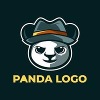 modèles de logo de mascotte panda vecteur