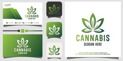 modèle de conception de logo de marijuana cannabis ganja vecteur