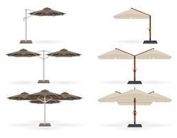 grand parasol pour bars et cafés sur la terrasse ou l&#39;illustration vectorielle de plage vecteur