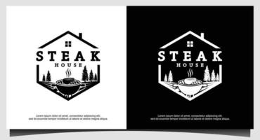 création de logo de timbre d'étiquette de barbecue barbecue vintage rétro rustique bbq vecteur