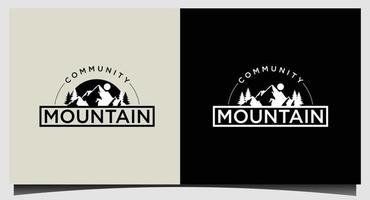 modèle de logo de montagne moderne vecteur