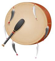 tambourin american indians vector illustration