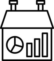 style d'icône de statistiques de maison vecteur