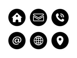 icônes de contact pour carte de visite vecteur