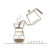 illustration vectorielle comment faire du café. isolé avec fond. vecteur