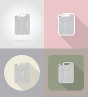 jerrycan métallique icônes plates vector illustration