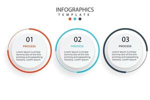 visualisation des données d'entreprise. diagramme de processus. éléments abstraits de graphique, diagramme avec 3 étapes, options, pièces ou processus. concept créatif pour infographie. vecteur