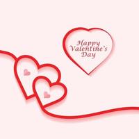 simple joyeux saint valentin célébration ligne art coeur fond avec espace de texte vecteur
