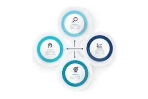visualisation des données d'entreprise. diagramme de processus. éléments abstraits de graphique, diagramme avec 4 étapes, options, pièces ou processus. concept créatif pour infographie vecteur