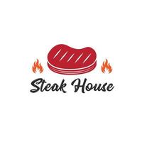 modèle de logo de barbecue, barbecue et grill, steak house, barbecue vecteur