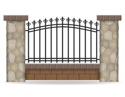 illustration vectorielle de clôture en pierre vecteur