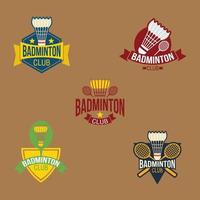 vecteur de conception de logo de badminton. adapté à l'équipe sportive de badminton et au logo du tournoi