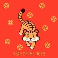 image vectorielle pour la célébration du nouvel an chinois 2022, année du tigre vecteur