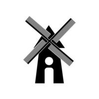 symbole de silhouette d'icône de moulin à vent en rotation. énergie éolienne éco. illustration vectorielle isolée vecteur